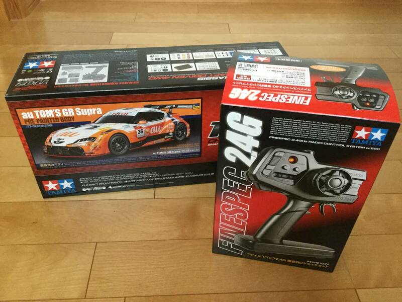 ★☆TAMIYA★☆タミヤ 1/10 電動RC&プロポセット★☆au TOM'S GR SUPRA★☆トムス スープラ★☆ファインスペック2.4G 電動RCドライブセット