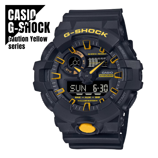 CASIO カシオ G-SHOCK ジーショック Caution Yellowシリーズ ブラック×イエロー GA-700CY-1A 腕時計 メンズ ★新品