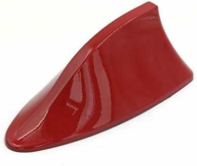 レッド シャークアンテナ ドルフィンアンテナ AMFM ラジオアンテナ 防風防水 汎用 強力粘着 車の外装の装飾 ABS素材 赤
