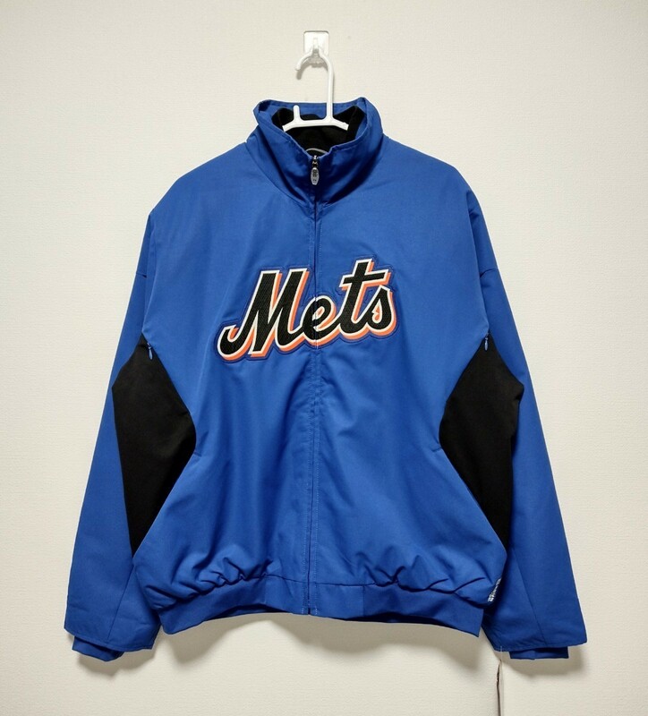 【選手着用モデル】新品タグ付 Majestic New York Mets ジャケット XLサイズ相当 MLB ニューヨーク メッツ スタジャン