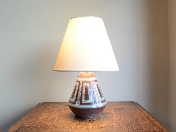 アンティーク照明 北欧インテリア ヴィンテージ デザイン 陶器 テーブルランプ (H30cm) スタンドライト