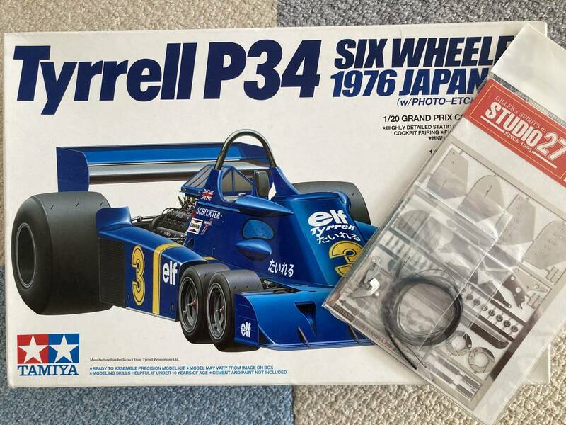 タミヤ　１／２０　グランプリコレクション　Ｎｏ．５８　タイレルＰ３４　１９７６年日本ＧＰ仕様＋別売りエッチング　未組立・未使用品