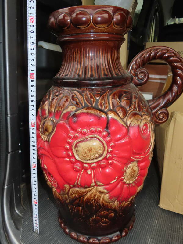 西ドイツ製 ヴィンテージ 50ｃｍ以上 陶器の花瓶 花器 一輪挿し ミッドセンチュリー期 フラワーベース アンティーク