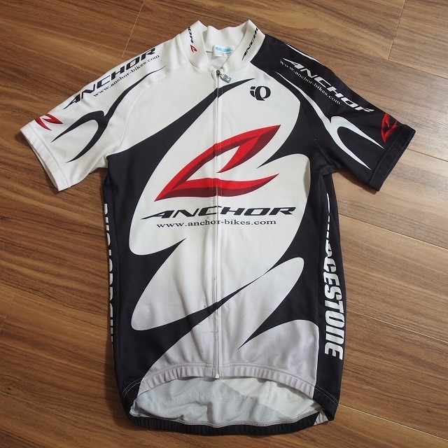 【送料込】ANCHOR パールイズミ 半袖サイクルジャージ Lサイズ 即決 日本製 アンカー フルジップ ブリヂストン BRIDGESTONE