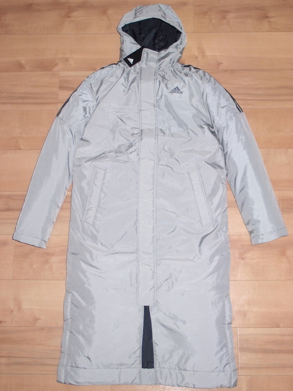 【送料無料】新品 adidas ベンチコート S CZ0623 3-STRIPES INSULATION COAT 耐久撥水 中綿 保温 ★