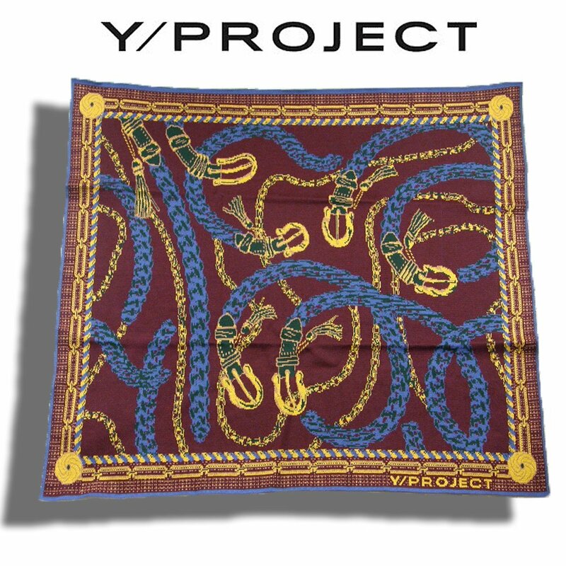 新品 フランス製 【Y/PROJECT / ワイプロジェクト】メリノウール 秋冬 スカーフ 大判 DYNASTY KNIT SCARF 定価5.5万円 350692 ユニセックス