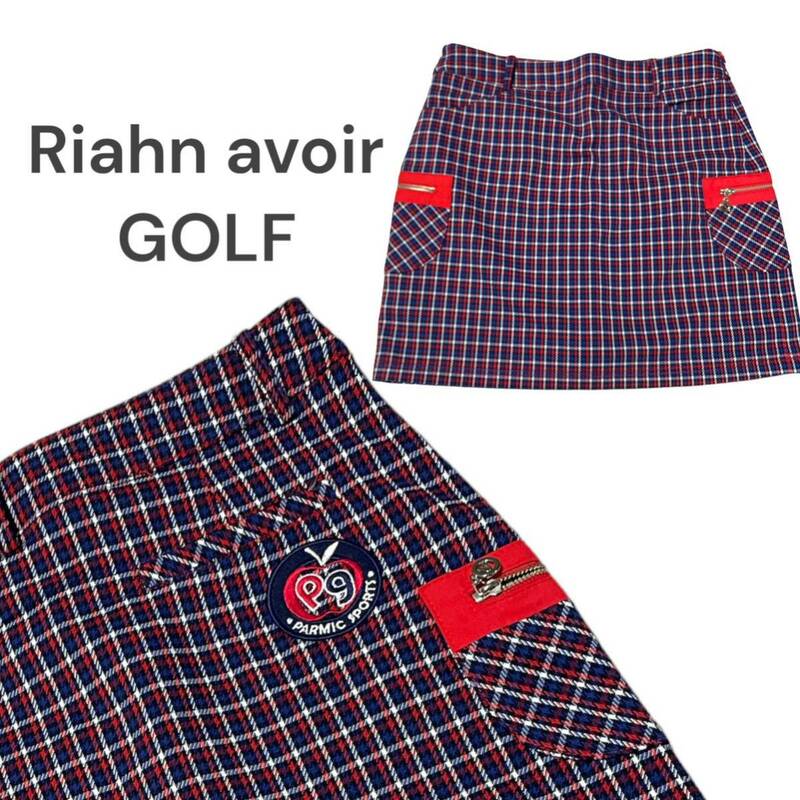未使用 Riahn avoir GOLF ゴルフウェア チェック柄 スカート　M 韓国　レディース　ゴルフ　ウェア