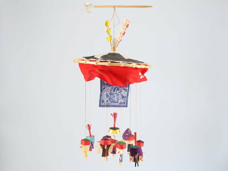 瀧宮の念仏踊 吊るし飾り 紙箱 解説付 郷土玩具 信仰玩具 民芸 伝統工芸 風俗人形 置物