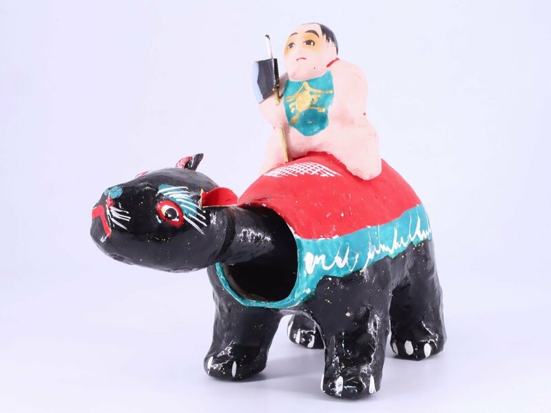 久ノ浜張子 熊乗り金時 首振り 郷土玩具 福島県 民芸 伝統工芸 風俗人形 置物