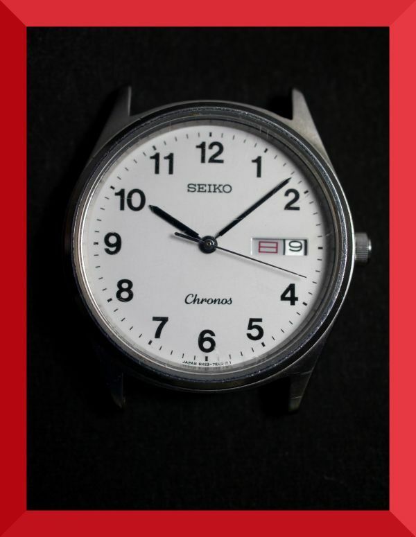セイコー SEIKO クロノス Chronos クォーツ 3針 デイデイト 5H23-7D40 男性用 メンズ 腕時計 W589 稼働品