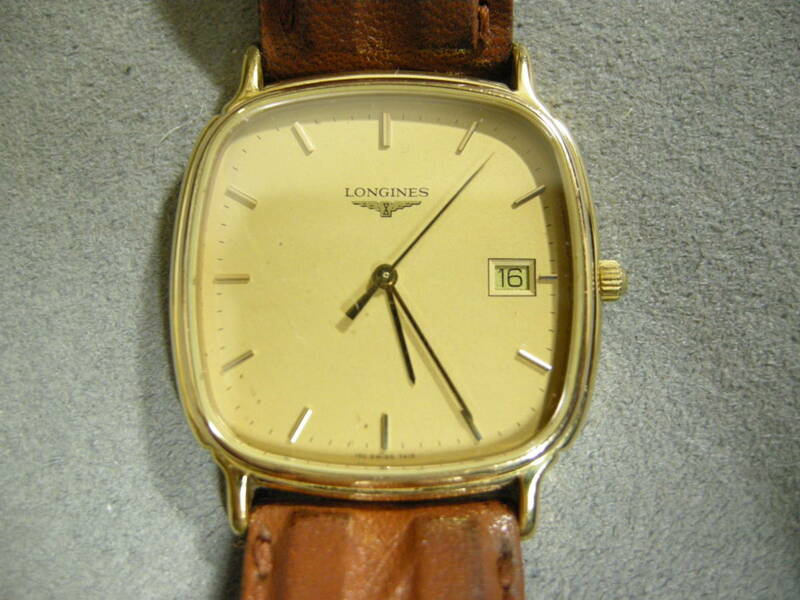 【中古品】ロンジン腕時計 クォーツ スイス製 LONGINES アナログ表示 カレンダー付