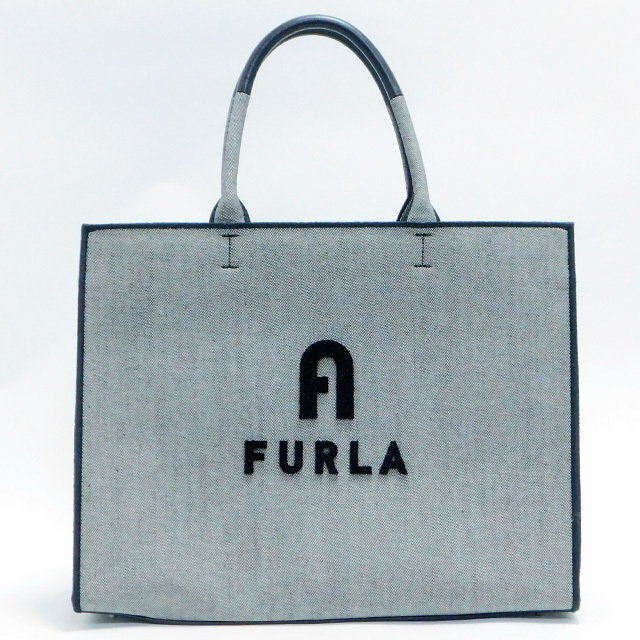 極美品Furlaフルラ トートバッグ ハンドバッグ オポチュニティ L グレー系 A4収納 お買上げ証あり