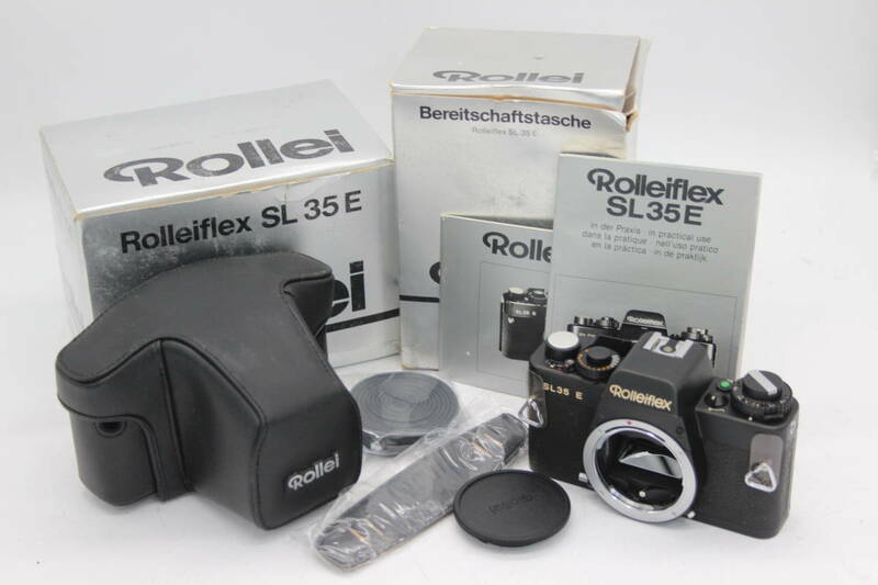 【返品保証】 【元箱付き】 ローライ Rolleiflex SL35 E ブラック ボディ 革ケースセット s4791