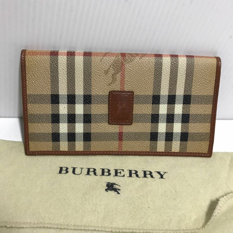 美品　　Burberry's バーバリー　ノバチェック　長財布　ブラウンベージュ　　保管袋付　イタリア