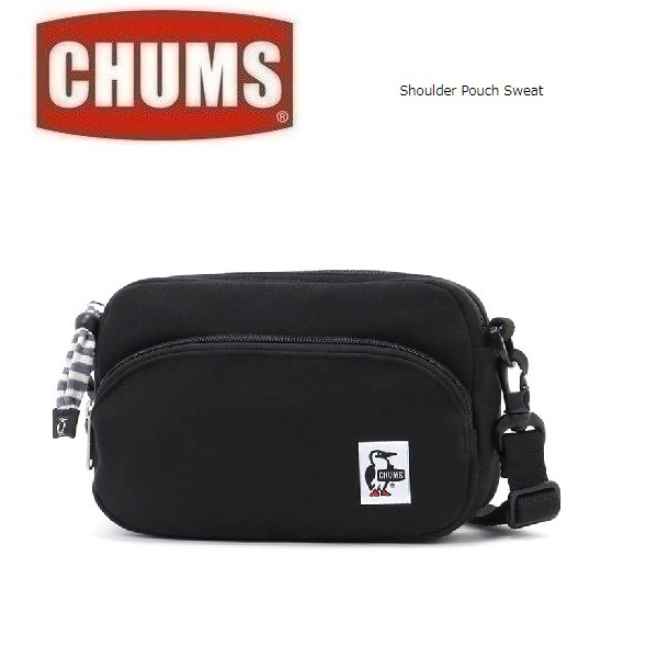 CHUMS チャムス ショルダーポーチスウェット ブラック CH60-3590　ショルダーバッグ　アウトドア