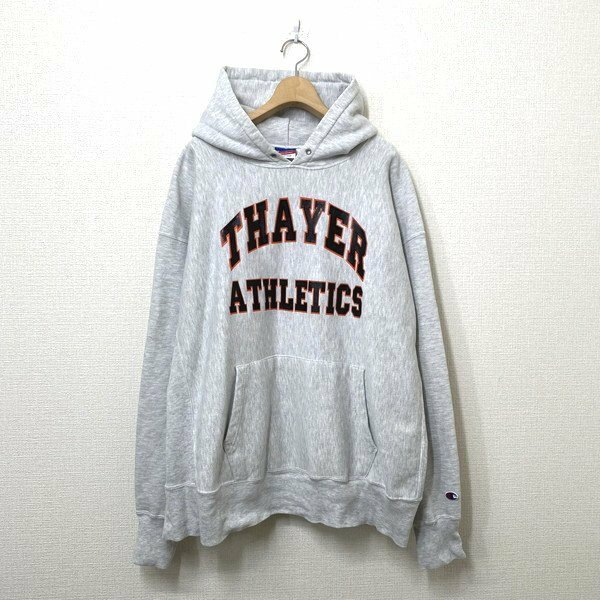 90s / チャンピオン Champion リバースウィーブ スウェットパーカー 3色タグ XXL グレー プルオーバー THAYER ATHKETICS ビンテージ