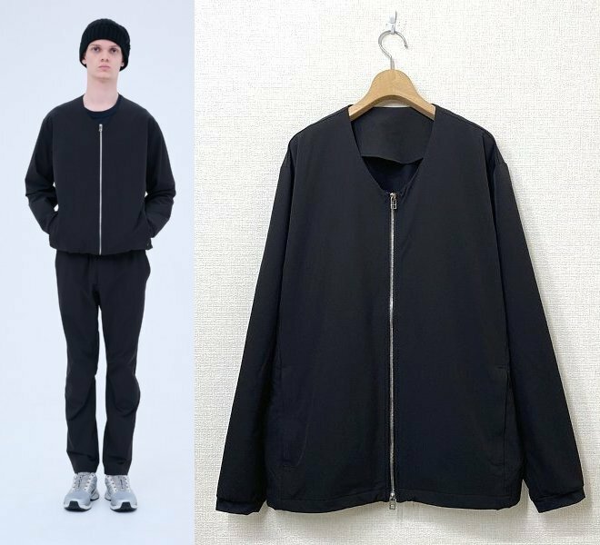 23AW 美品 / ソフネット SOPHNET ZIP UP TECH CARDIGAN ジップ カーディガン L ブラック 黒 ナイロン ストレッチ