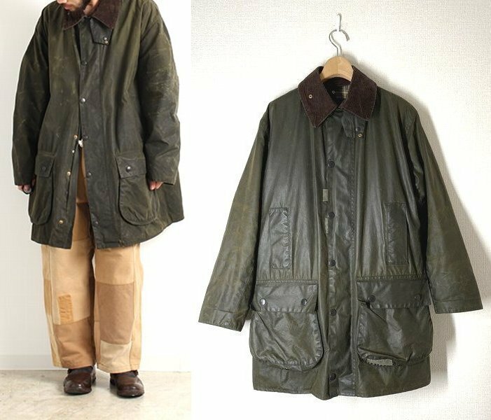 90s / バブアー BARBOUR BORDER ボーダー オイルドジャケット 34 3ワラント 3クラウン ビンテージ ヴィンテージ