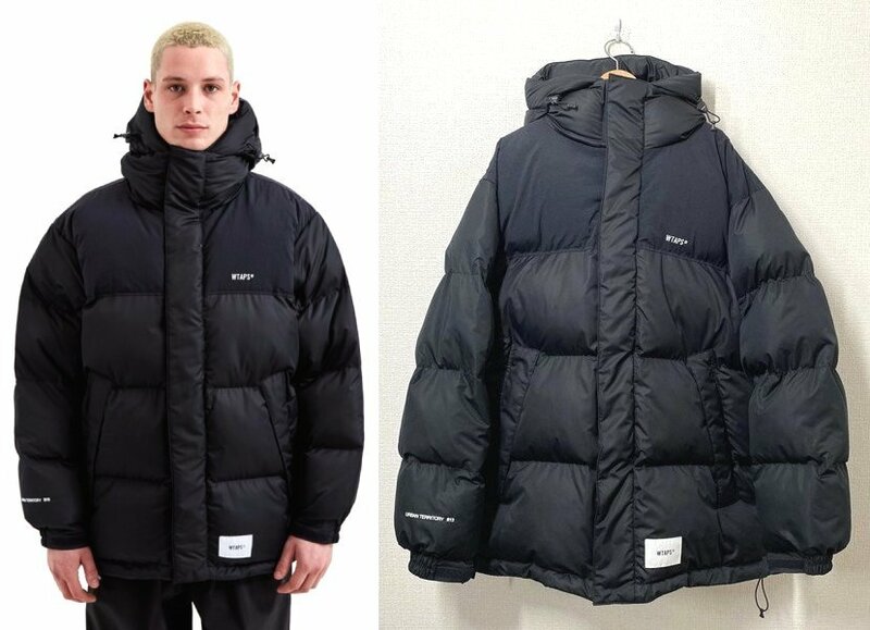 22AW 美品 / WTAPS TORPOR JACKET POLY TAFFETA SIGN トーパ 中綿 ジャケット 4 ブラック 黒 ダブルタップス キルティング フード