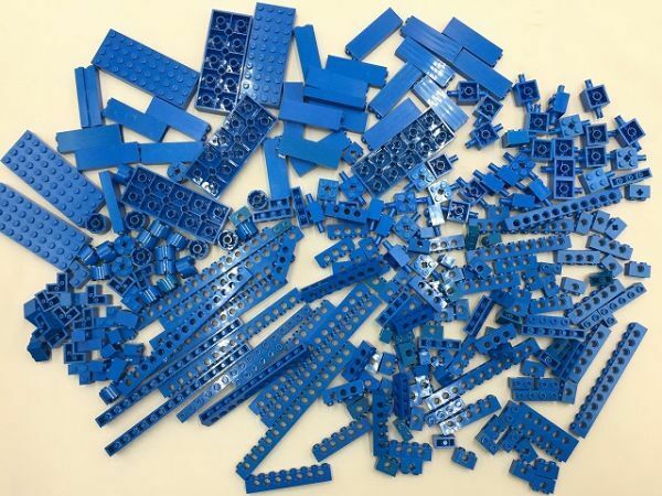 Y-273　レゴバラパーツ　青/ブルー　穴あき・特殊ブロックパーツ　17　まとめてセット　60サイズ