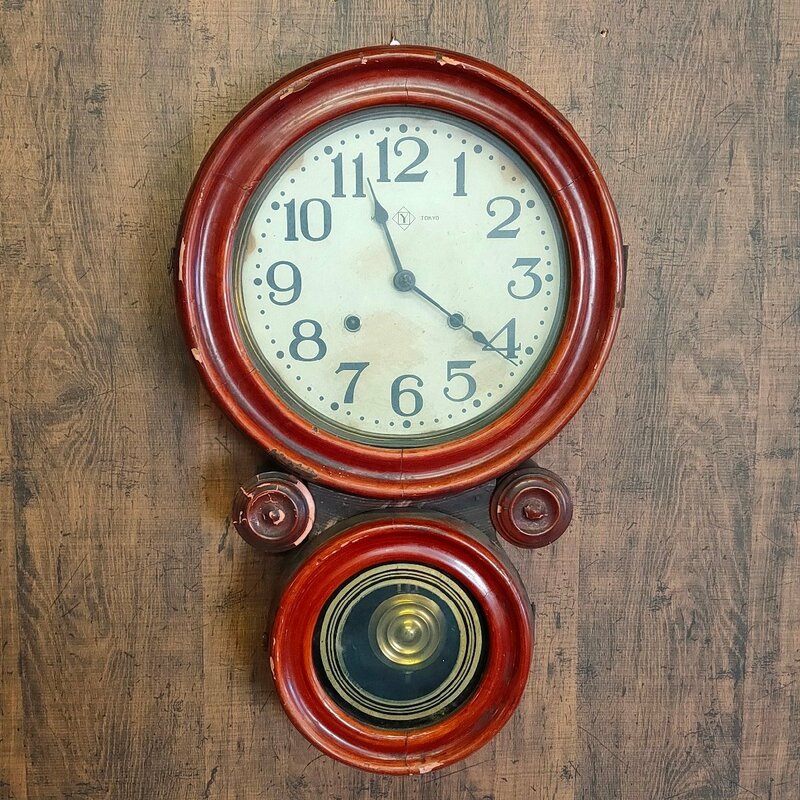 昭和レトロ 精工舎 SEIKOSHA 古時計 掛時計 柱計 ダルマ時計 ゼンマイ式 ジャンク品　111608/SR2M