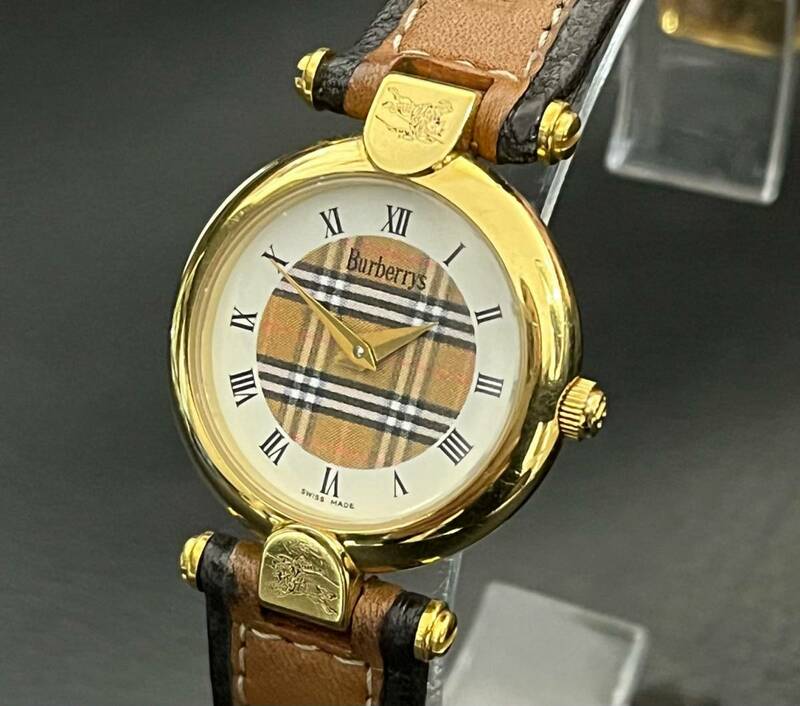【 Burberrys 】バーバリー 腕時計 ラウンドフェイス ロゴウォッチ バーバリーチェック ブラウン 時計 レディース時計 クォーツ