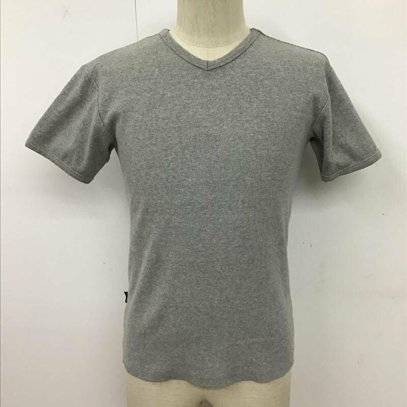 AVIREX M アヴィレックス Tシャツ 半袖 Vネック リブ バックロゴ T Shirt 灰 / グレー / 10096085