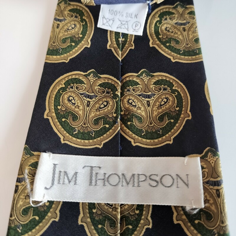 JIM THOMPSON（ジムトンプソン）黒緑デカ丸ネクタイ