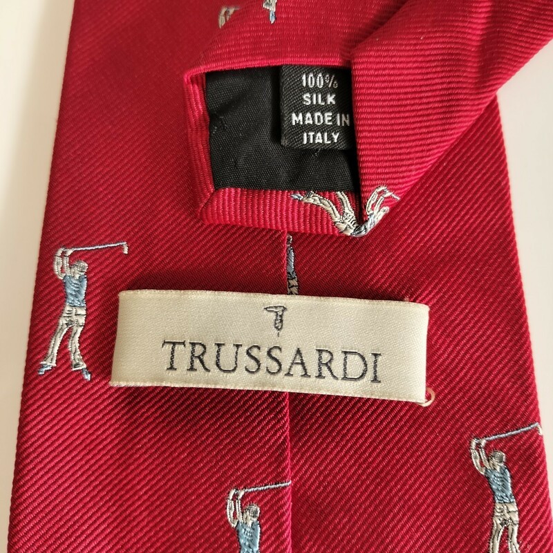 TRUSSARDI(トラサルディ)赤ゴルファーネクタイ