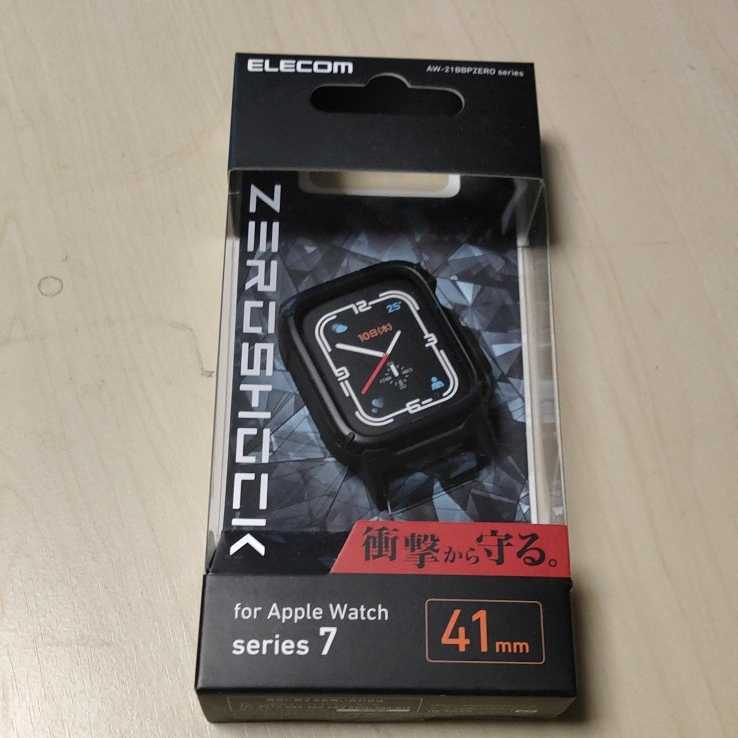 ◇ELECOM Apple Watch series7 41mm 用 ZEROSHOCKバンパー ブラック AW-21BBPZEROBK