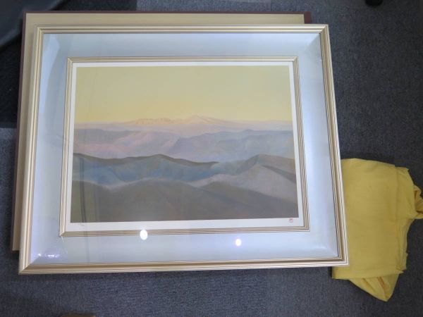 版画 東山魁夷 「残照」 リトグラフ 208/280 千葉日報社