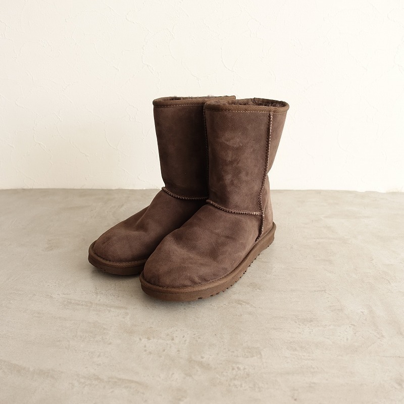 //アグ UGG *クラシックショートブーツ 37/23.5*ダークブラウン茶色ムートンブーツ靴シューズ(sha88-2311-92)【20L32】