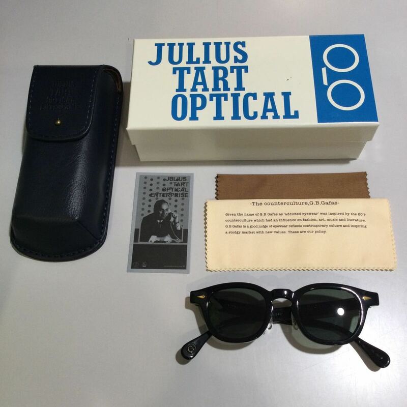 JULIUS TART OPTICAL ジュリアスタートオプティカル sunglasses サングラス ケース付き BLACK ブラック 44ロ22 624707