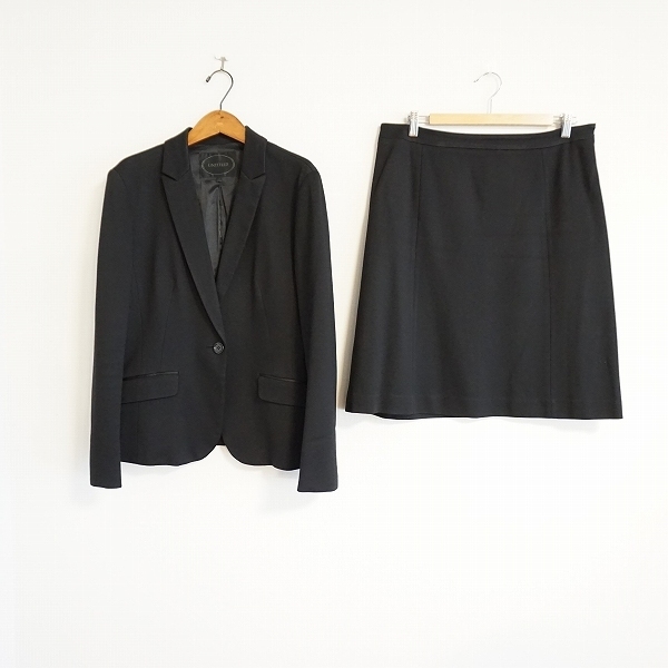 #anc アンタイトル UNTITLED スカートスーツ 44 黒 大きいサイズ レディース [850500]
