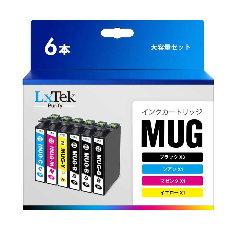 【新着商品】インク エプソン (Epson) 対応 マグカップ 互換インクカートリッジ MUG 4色パック + MUG-BK Pu