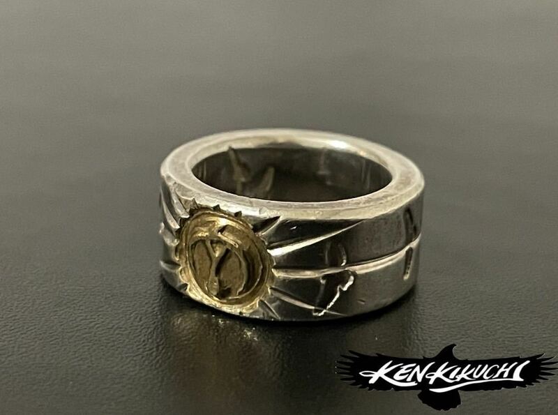 KEN KIKUCHI Sun Ring ケンキクチ 金 太陽 イーグル シルバー リング 8mm 指輪 インディアンジュエリー ゴローズ 正規品 ピンキーリング