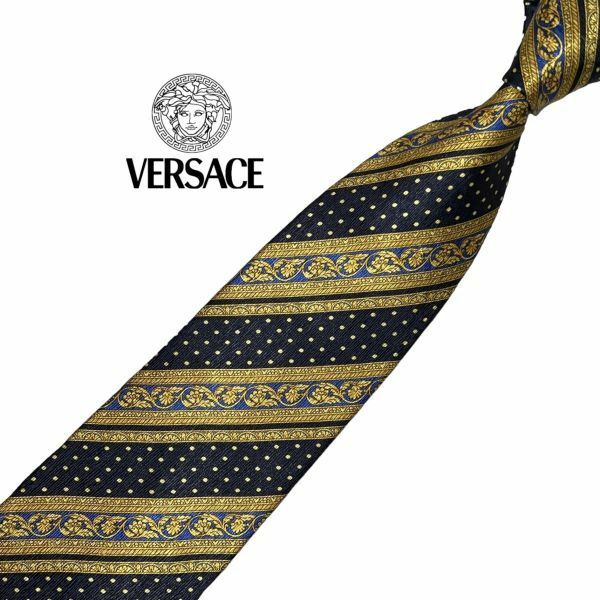 VERSACE CLASSIC V2 ネクタイ ストライプ&パターン柄 ヴェルサーチェ メンズ服飾小物 ネコポス可 USED 中古 t517