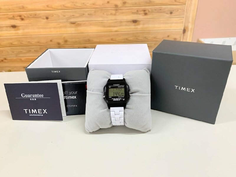 ■稼働品 TIMEX タイメックス TW2V20000 SS クオーツ 30ｍ防水 腕時計 ウォッチ ブラック系×ホワイト系