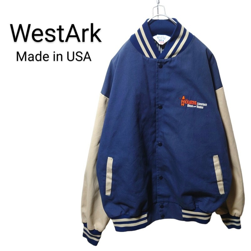 【WestArk】90's USA製企業ロゴ刺繍 スタジャン A-1555