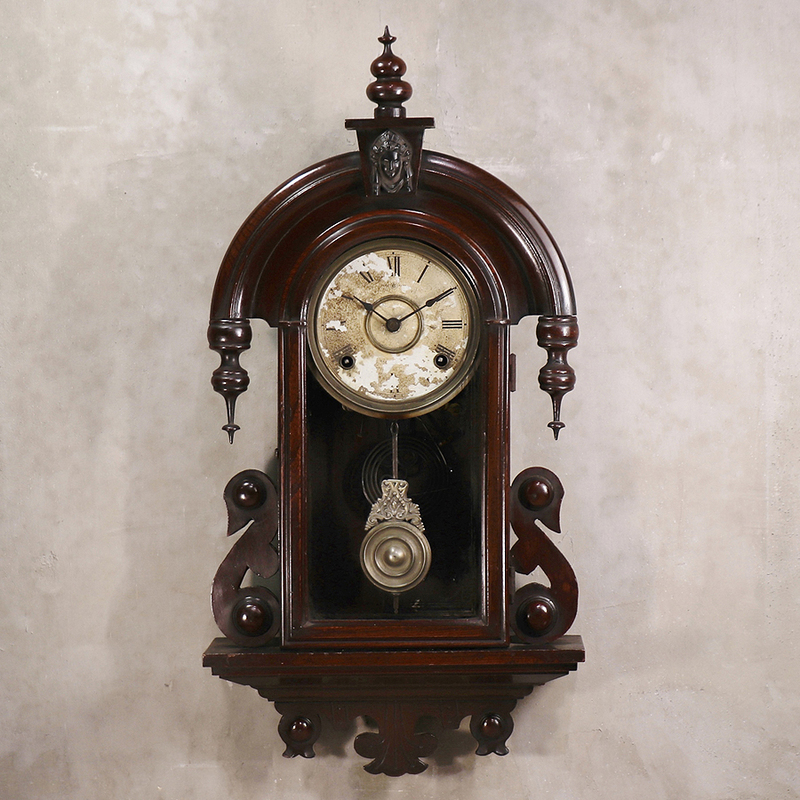 【開】 『愛知時計』 ティアドロップ（涙の雫）半打機械式柱時計 掛時計 ボンボン時計 アンソニアハバナデザイン同系 AC321