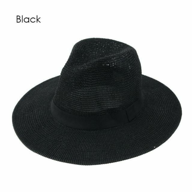 ペーパーサーモハットHAT/ストローハット/麦わら帽/ベーシック 新品　ブラック