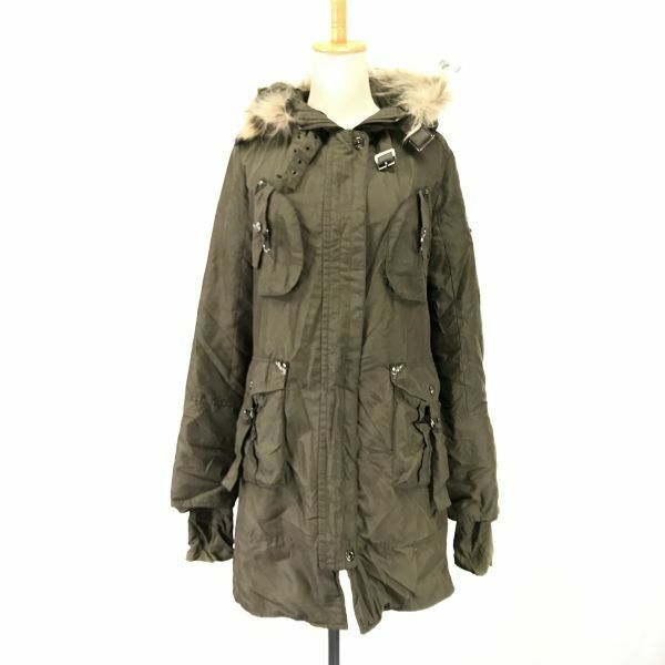 クリッシー/CLICHY　クラヴィス★防寒モッズコート【レディースM/カーキ/khaki】フーディー/中綿/ミリタリーブルゾン/coats/Jumpers◆BH387