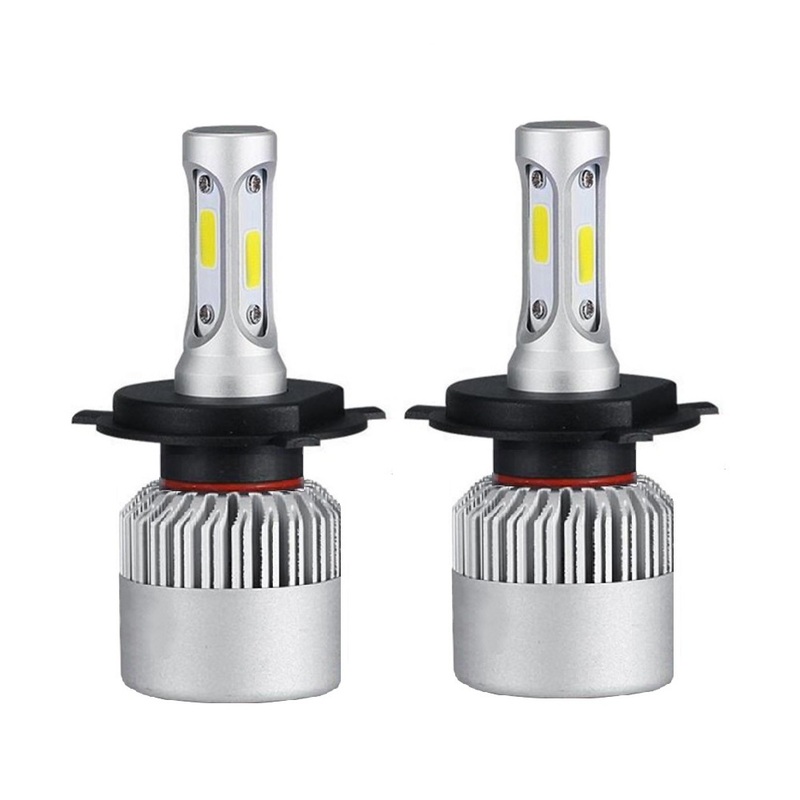 [2個セット] H4 LED ヘッドライトバルブ 12V Hi/Lo 爆光 ホワイト 白色 【送料無料】