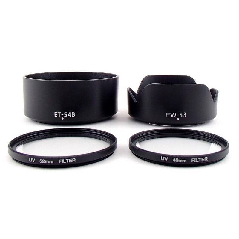 Canon キャノン レンズフード ET-54B EW-53 互換品＆52mm、49mmレンズ保護フィルター