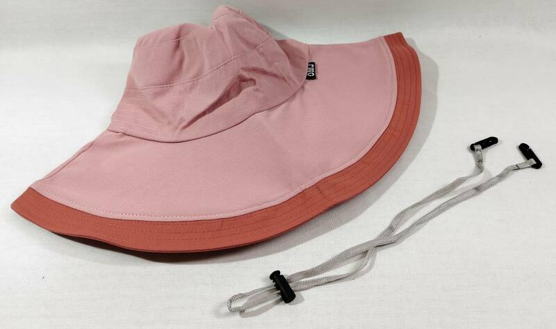 【1円出品】UVカット ハット 帽子 レディース ピンク 旅行 日よけ 紫外線対策 あご紐付き 調整可能