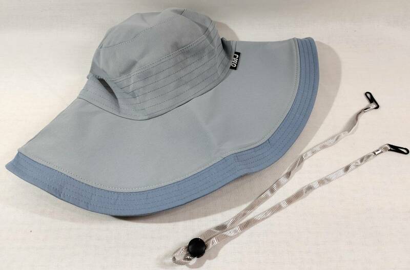 【1円出品】UVカット ハット 帽子 レディース ブルー 旅行 日よけ 紫外線対策 あご紐付き 調整可能