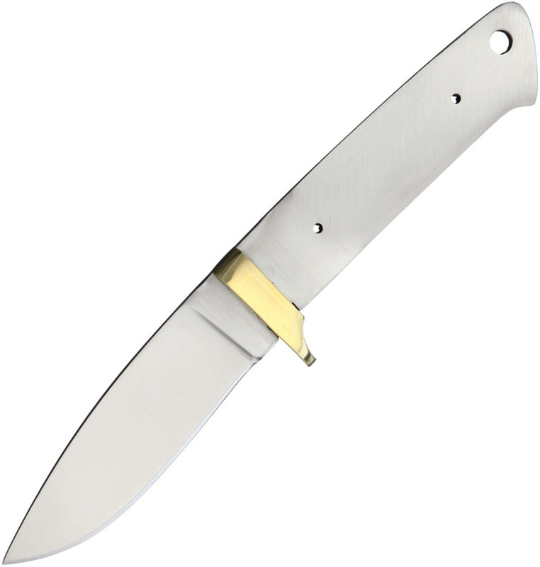 Knifemaking ナイフブレード 真鍮製ガード付き ステンレス製 ドロップポイント BL129 ナイフメイキング
