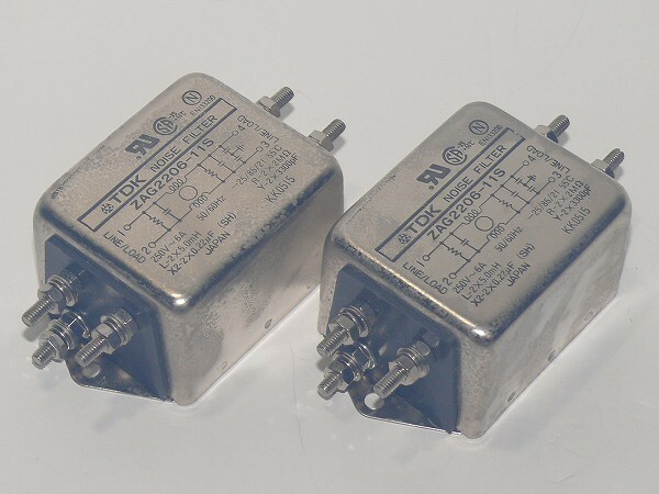２個セット■TDK ノイズフィルター 6A ZAG2206-11S 電源ライン用EMCフィルタ 単相 2線 EMIフィルター AC 250V 1500V AC フィルタ