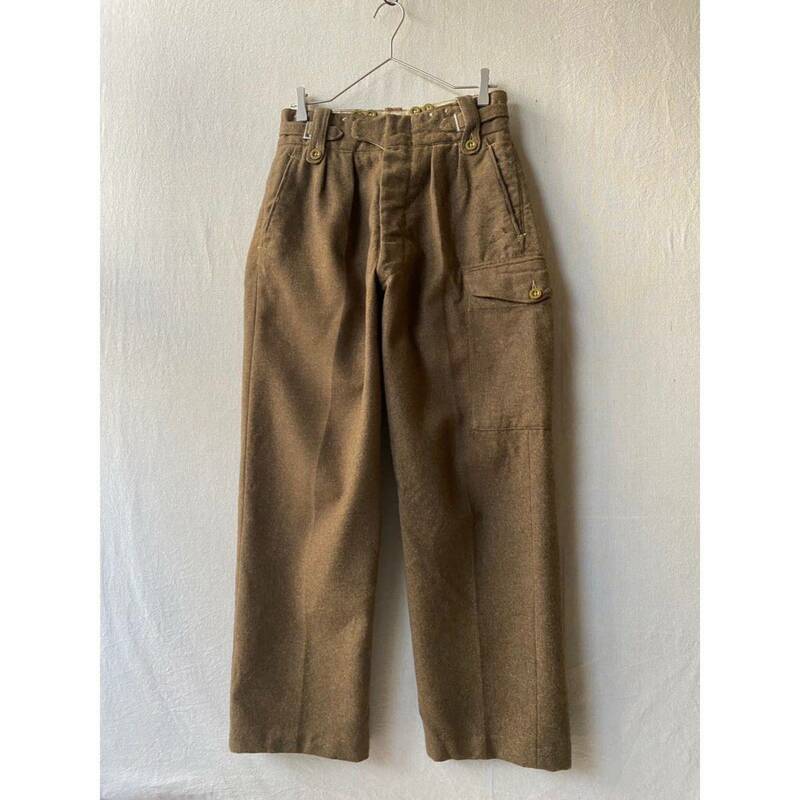 50s イギリス軍 ウール パンツ / 8 BATTLE DRESS TROUSERS カーゴ ミリタリー ユーロ ビンテージ P3-11022-91089