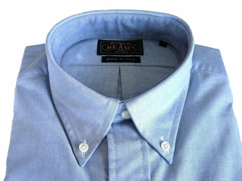 未使用 S 米国製 BEAMS PLUS 青 オックスフォード ボタンダウン 長袖シャツ ビームス プラス Oxford Button-Down Shirt Made in USA